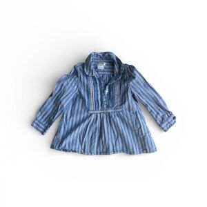 Ralph Lauren Blue Striped Long Sleeve Shirt Size 18 months